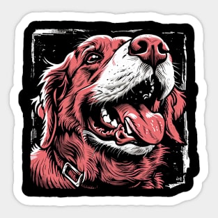 Retro Art Golden Retriever Dog Lover Sticker